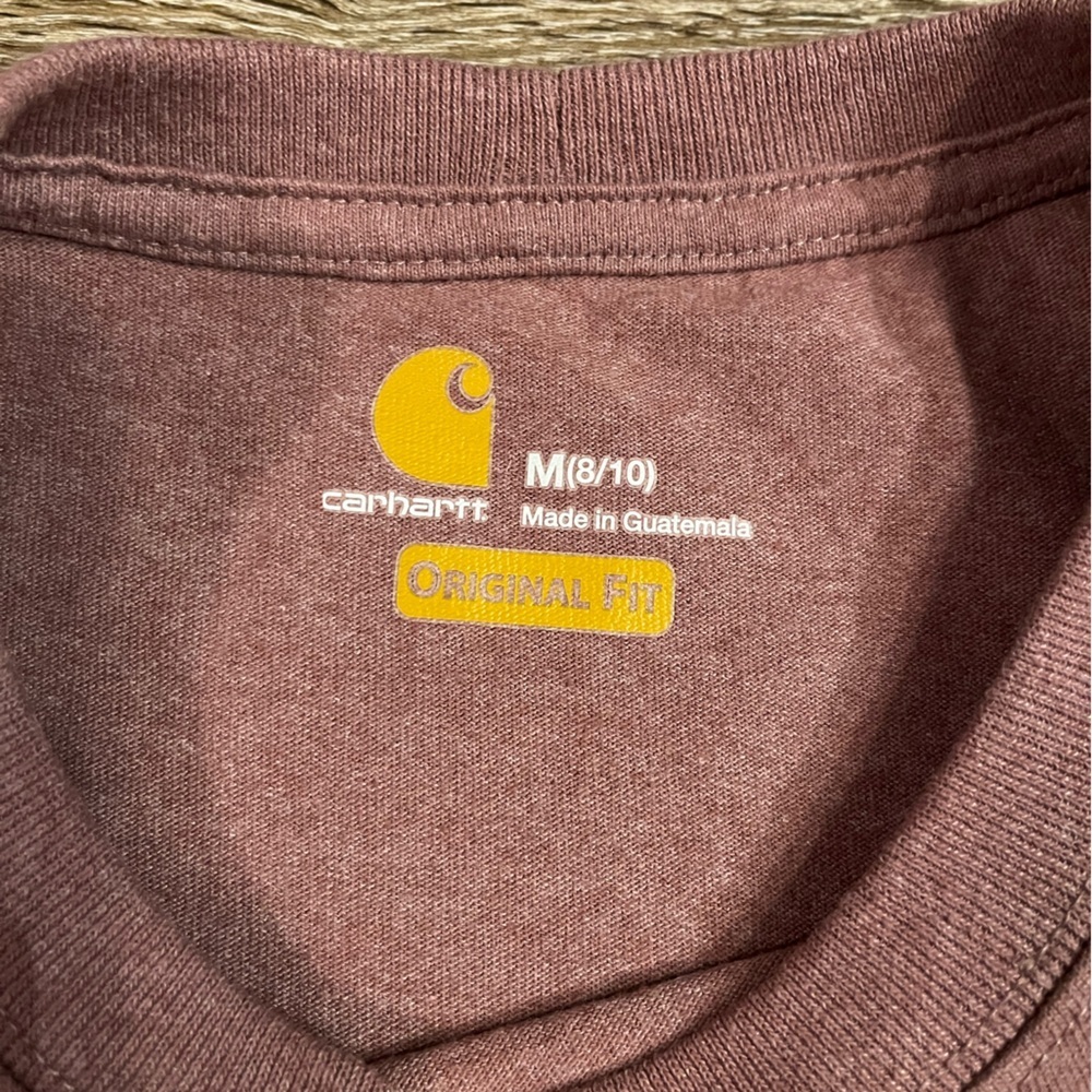 Carhartt Heavyweight Short Sleeve Pocket T-Shirt Heathered Apple Butter Medium - Picture 5 of 6